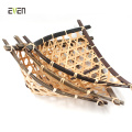 Natürlicher handgemachter gewebter rechteckiger Bambuskorb für Küche, Obsthalter